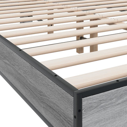 Bed Frame without Mattress Grey Sonoma 120x200 cm