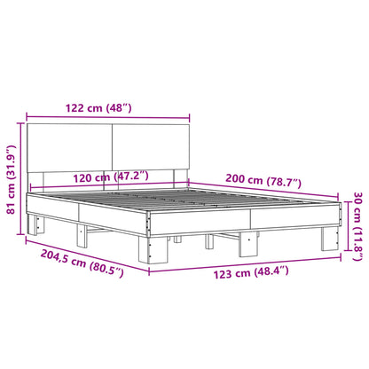 Bed Frame without Mattress Grey Sonoma 120x200 cm