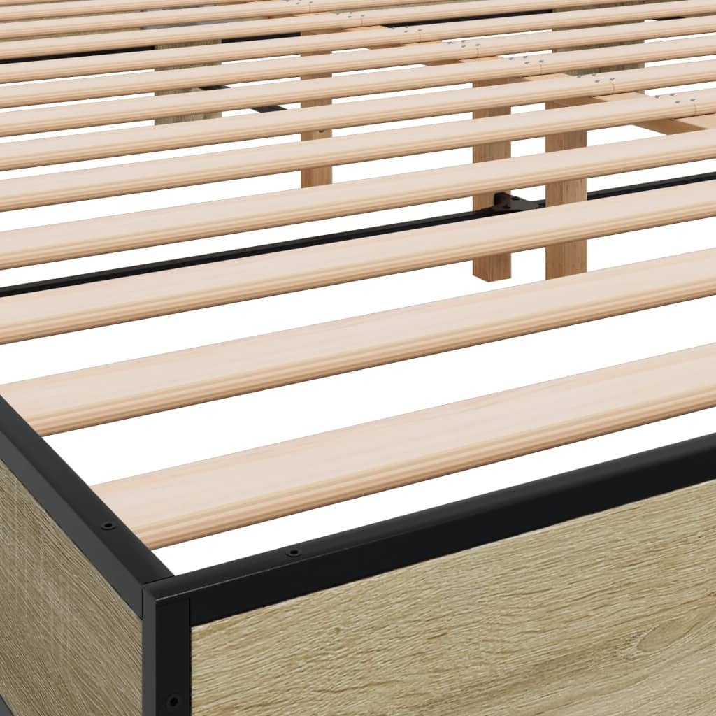 Bed Frame without Mattress Sonoma Oak 180x200 cm Super King
