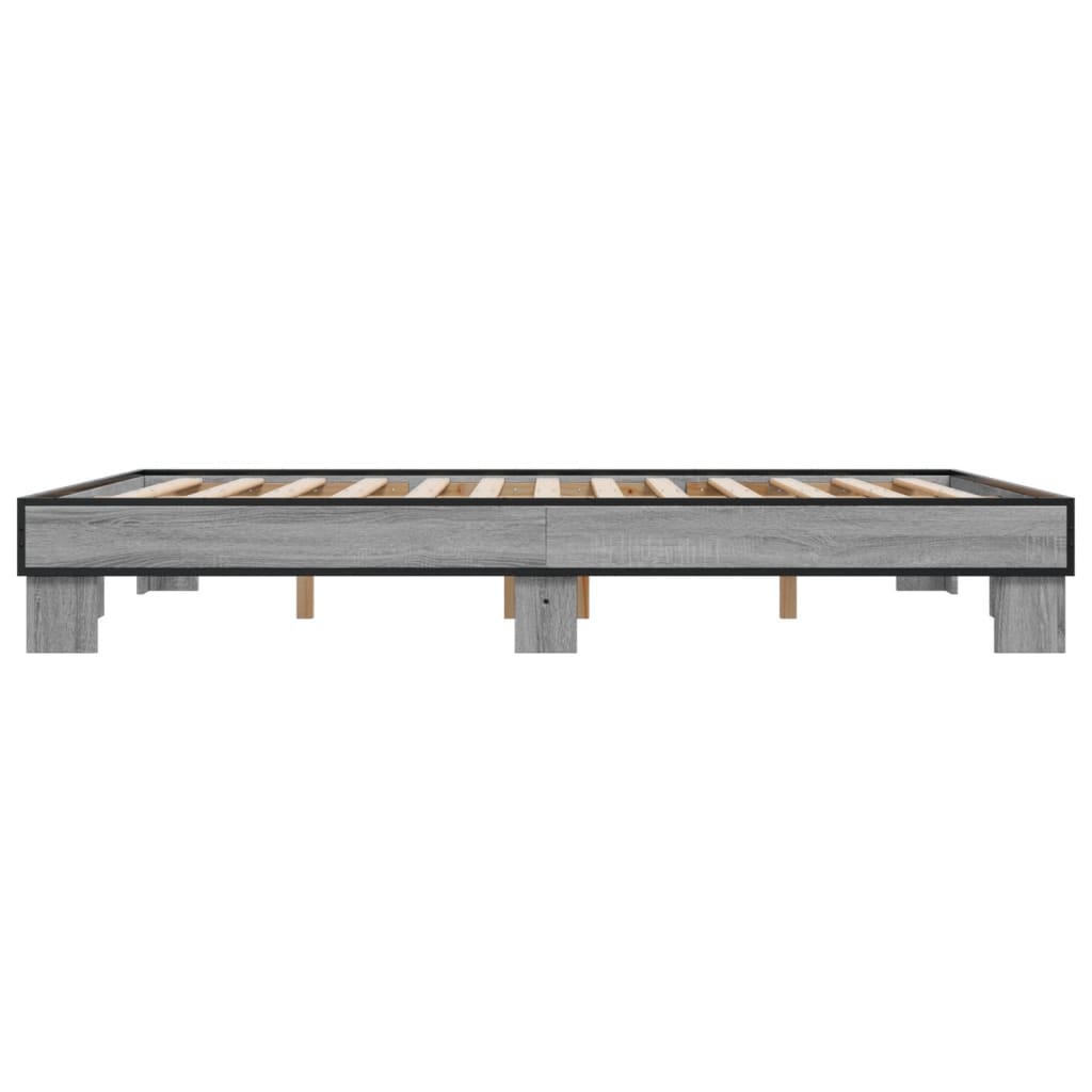 Bed Frame without Mattress Grey Sonoma 150x200 cm King Size