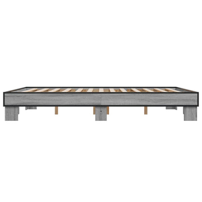 Bed Frame without Mattress Grey Sonoma 150x200 cm King Size