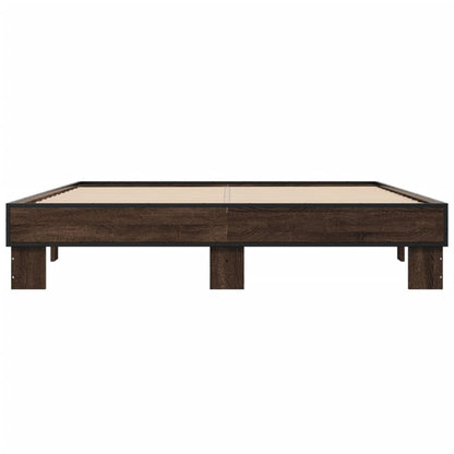 Bed Frame without Mattress Brown Oak 150x200 cm King Size