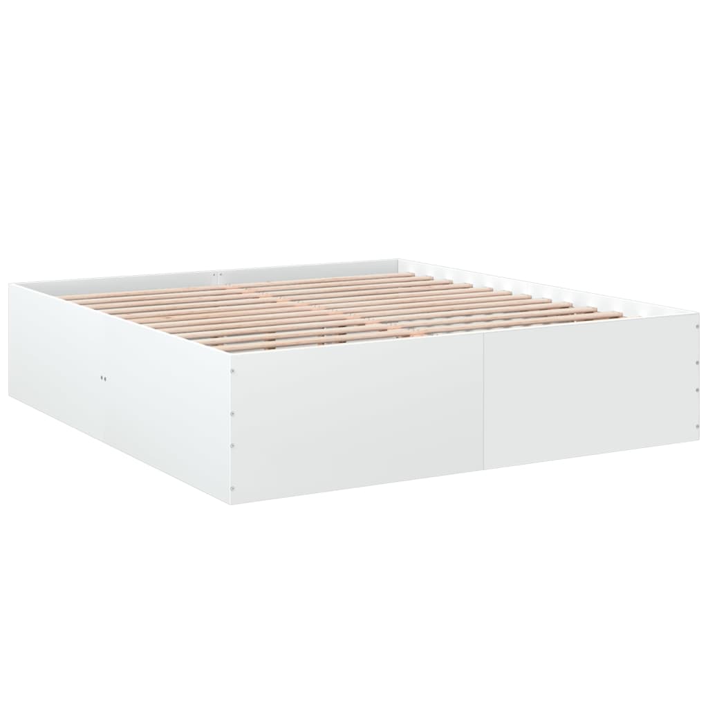 Bed Frame without Mattress White 200x200 cm