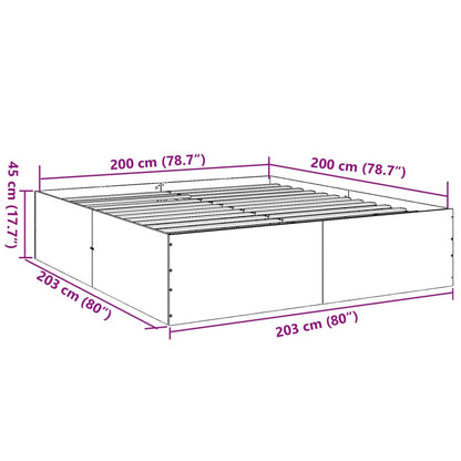 Bed Frame without Mattress White 200x200 cm