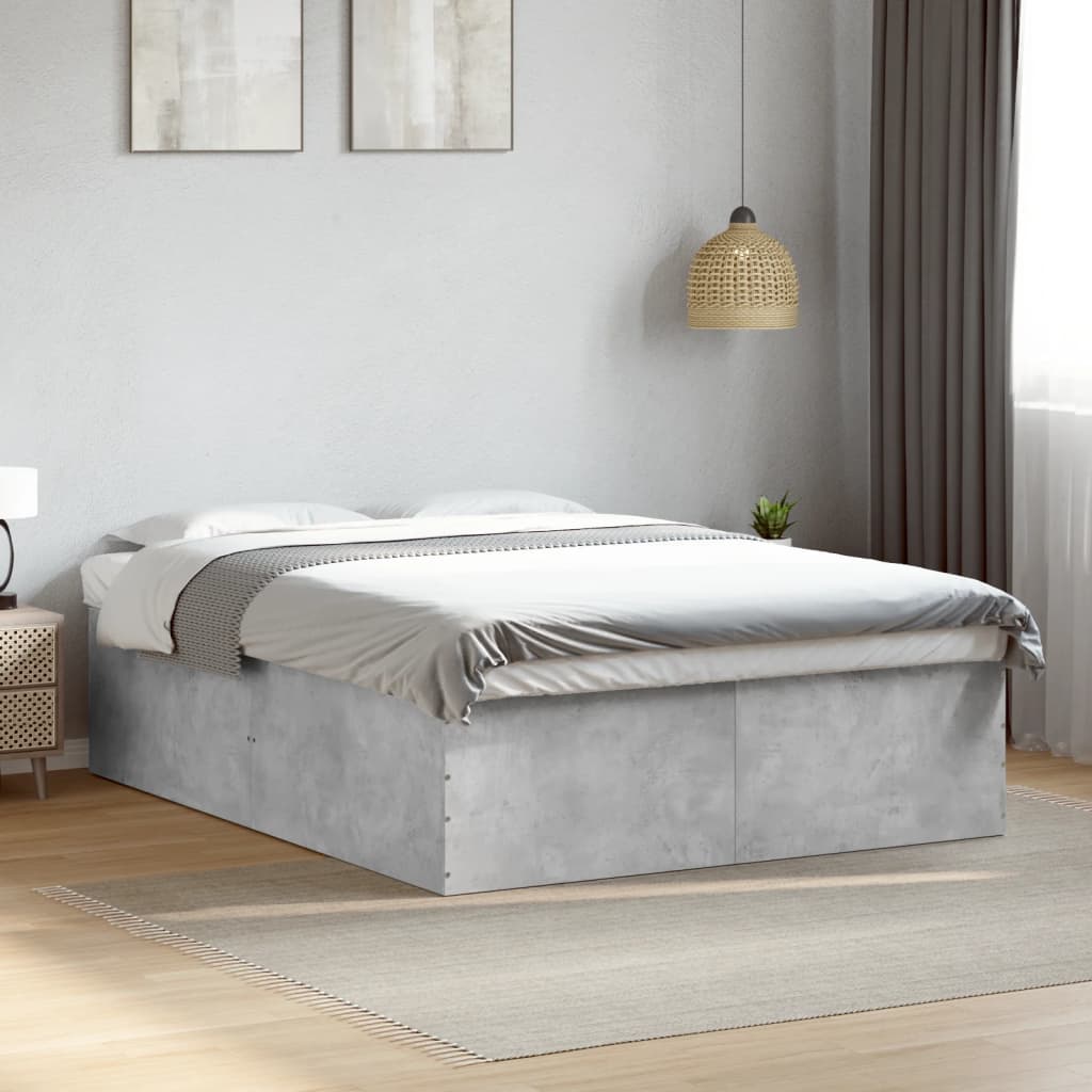 Bed Frame without Mattress Concrete Grey 160x200 cm