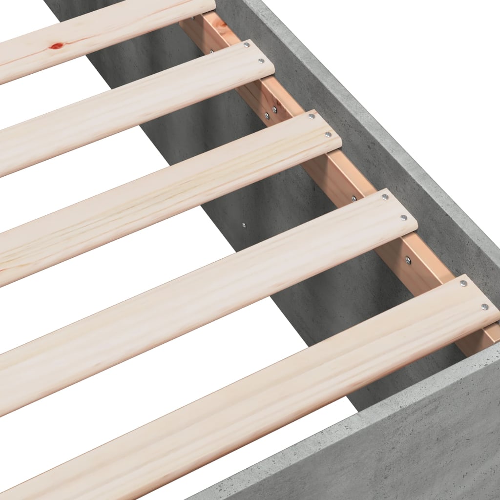 Bed Frame without Mattress Concrete Grey 160x200 cm