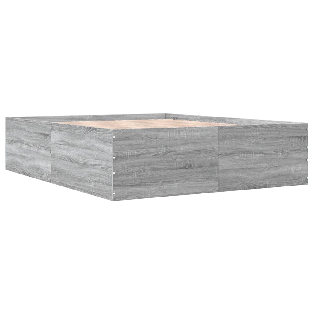 Bed Frame without Mattress Grey Sonoma 160x200 cm