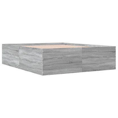 Bed Frame without Mattress Grey Sonoma 160x200 cm