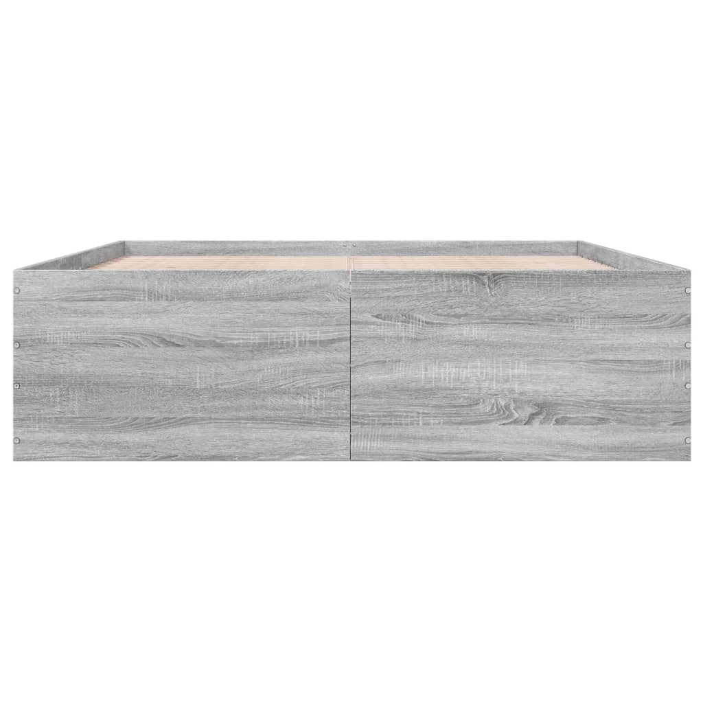 Bed Frame without Mattress Grey Sonoma 160x200 cm
