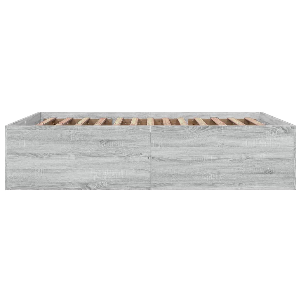 Bed Frame without Mattress Grey Sonoma 160x200 cm