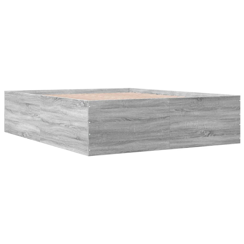 Bed Frame without Mattress Grey Sonoma 160x200 cm