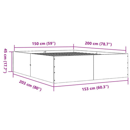 Bed Frame without Mattress White 150x200 cm King Size