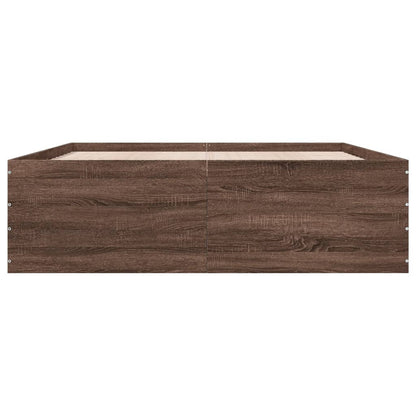 Bed Frame without Mattress Brown Oak 150x200 cm King Size