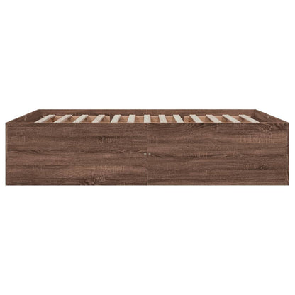Bed Frame without Mattress Brown Oak 150x200 cm King Size