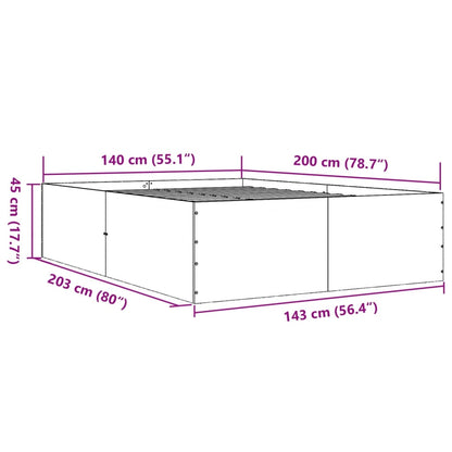 Bed Frame without Mattress White 140x200 cm