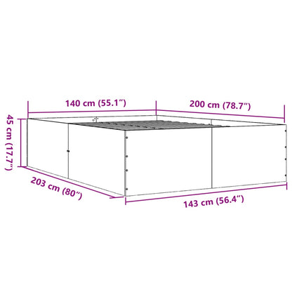 Bed Frame without Mattress Black 140x200 cm