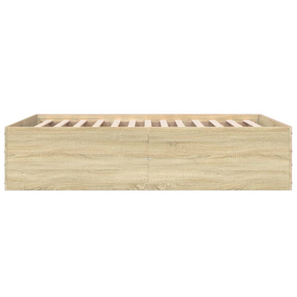 Bed Frame without Mattress Sonoma Oak 140x200 cm