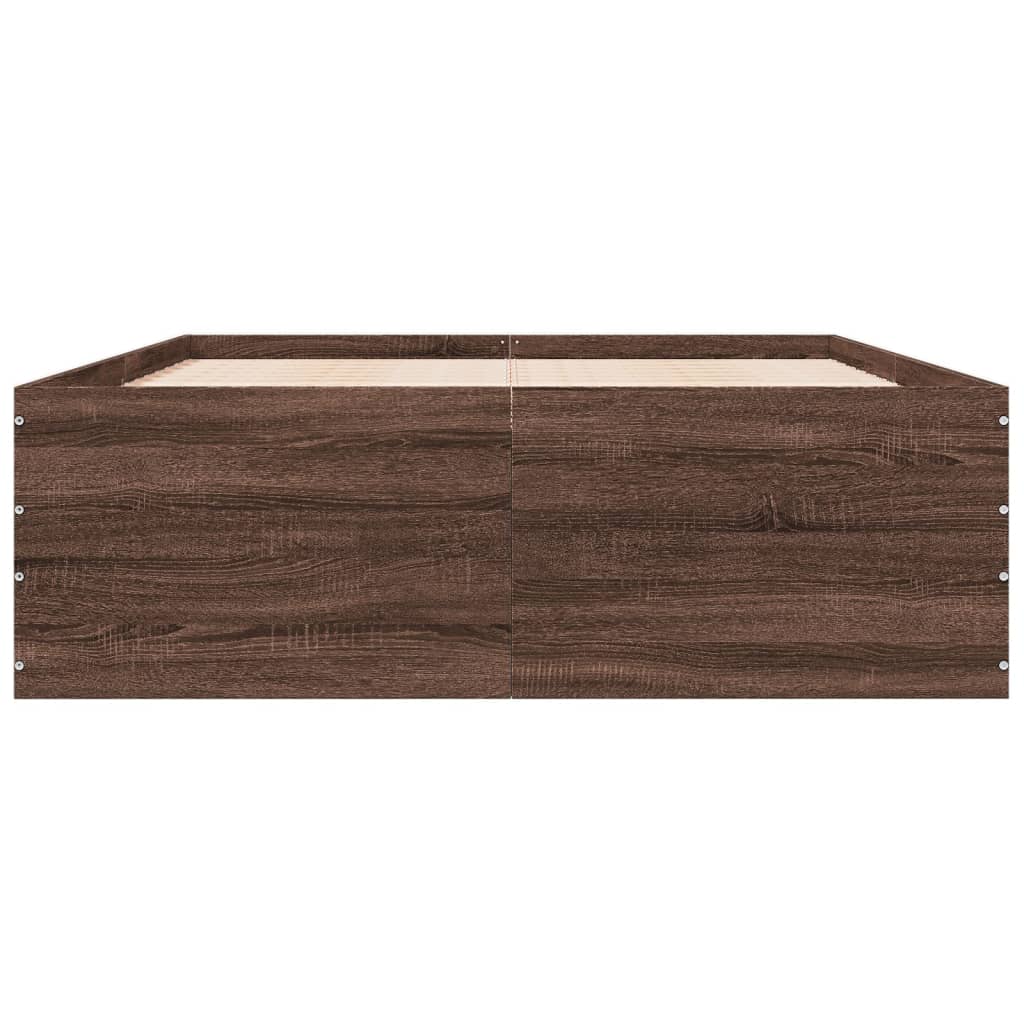 Bed Frame without Mattress Brown Oak 120x200 cm