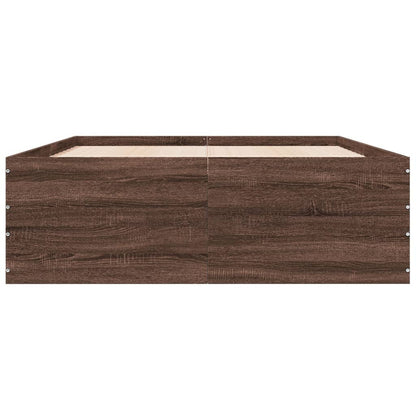 Bed Frame without Mattress Brown Oak 120x200 cm