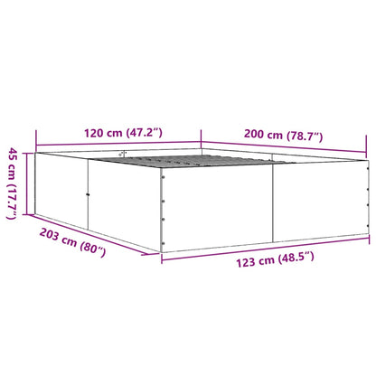 Bed Frame without Mattress Brown Oak 120x200 cm