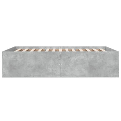 Bed Frame without Mattress Concrete Grey 135x190 cm Double