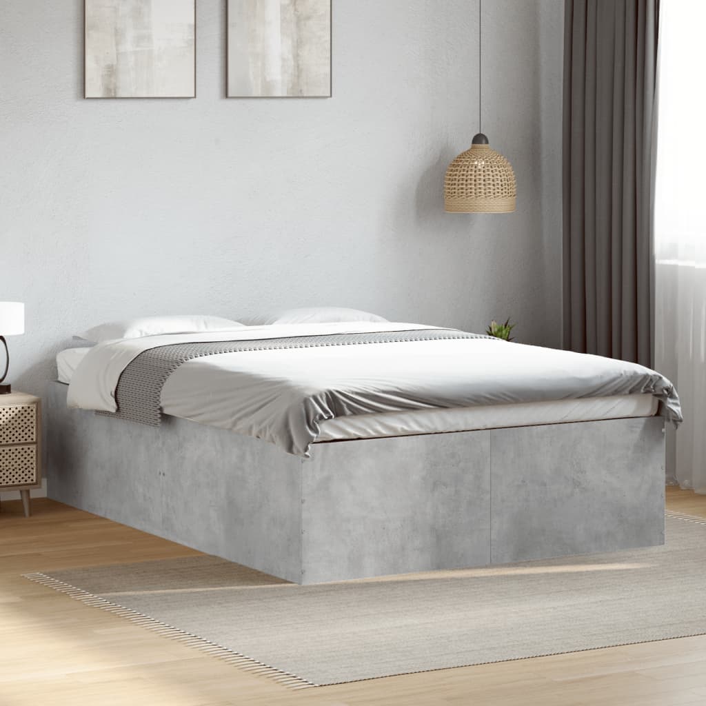 Bed Frame without Mattress Concrete Grey 120x190 cm Small Double