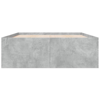 Bed Frame without Mattress Concrete Grey 120x190 cm Small Double