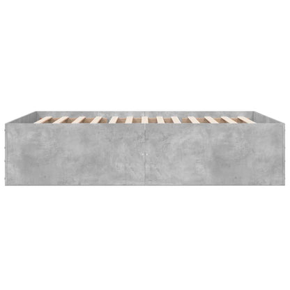 Bed Frame without Mattress Concrete Grey 120x190 cm Small Double