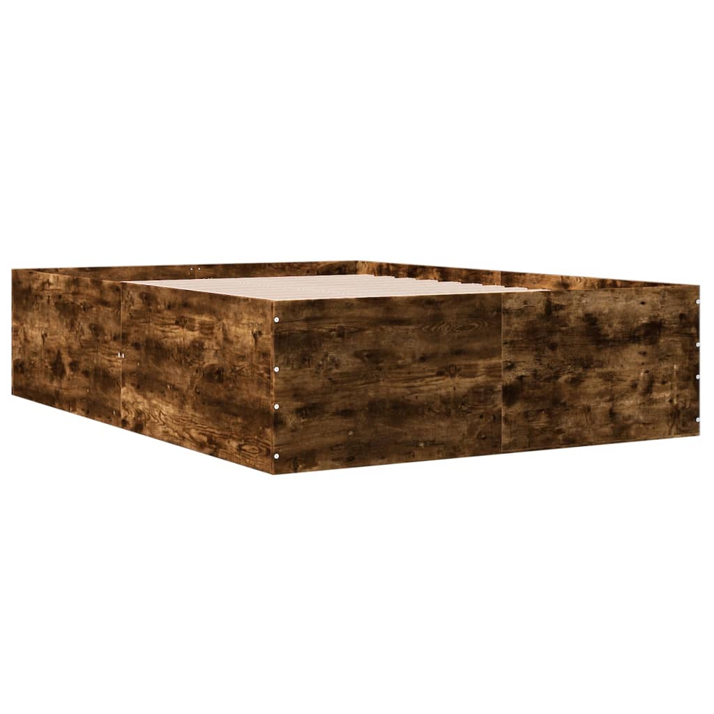 Bed Frame without Mattress Smoked Oak 120x190 cm Small Double