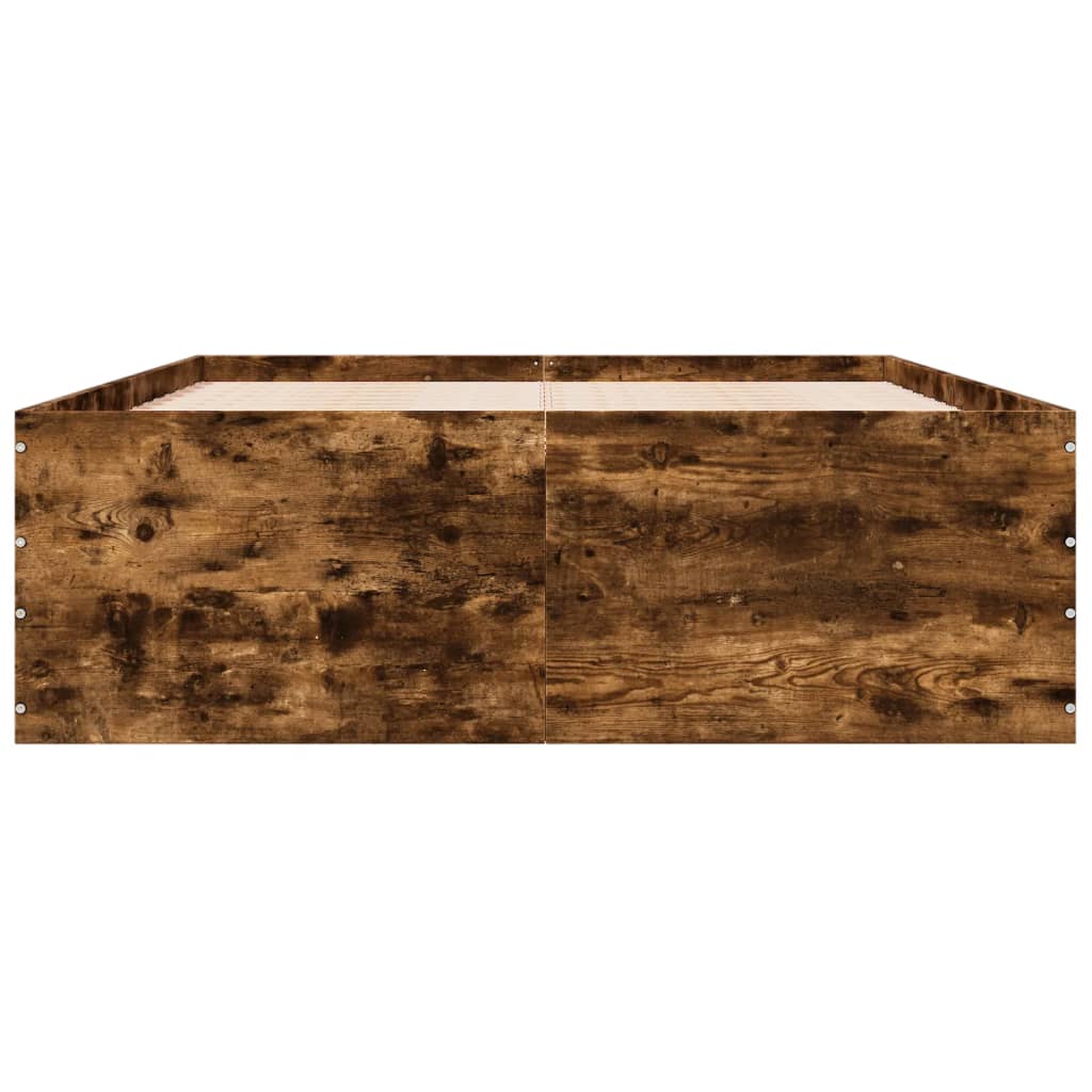 Bed Frame without Mattress Smoked Oak 120x190 cm Small Double