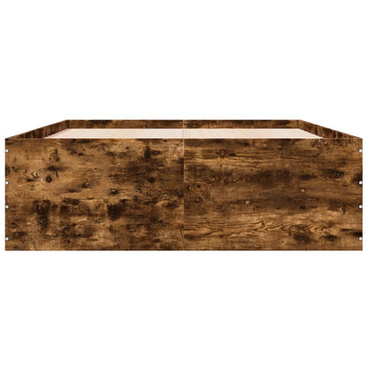Bed Frame without Mattress Smoked Oak 120x190 cm Small Double