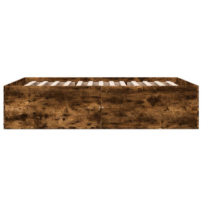 Bed Frame without Mattress Smoked Oak 120x190 cm Small Double