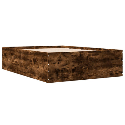 Bed Frame without Mattress Smoked Oak 120x190 cm Small Double