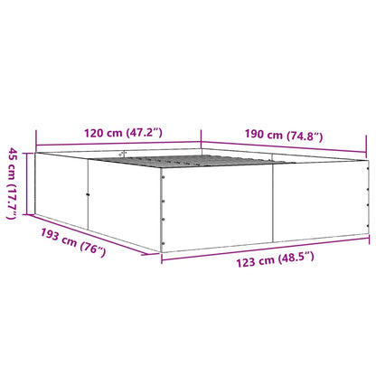 Bed Frame without Mattress Smoked Oak 120x190 cm Small Double
