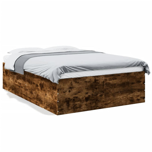 Bed Frame without Mattress Smoked Oak 120x190 cm Small Double