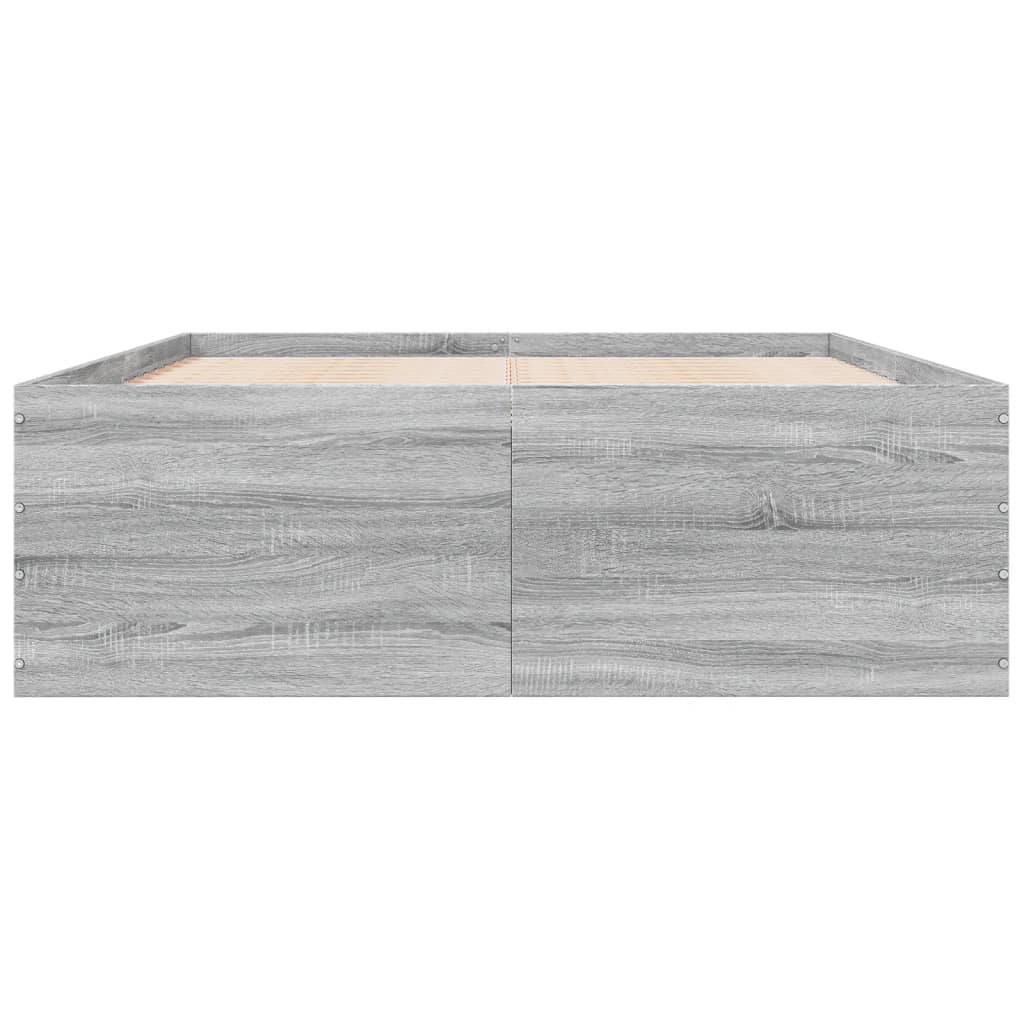 Bed Frame without Mattress Grey Sonoma 120x190 cm Small Double