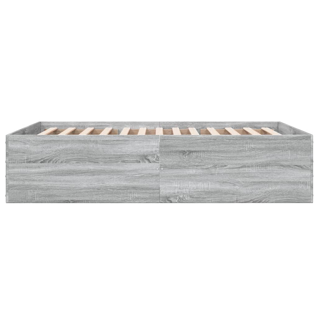Bed Frame without Mattress Grey Sonoma 120x190 cm Small Double