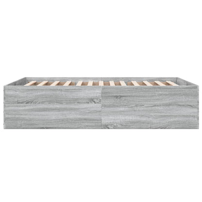 Bed Frame without Mattress Grey Sonoma 120x190 cm Small Double