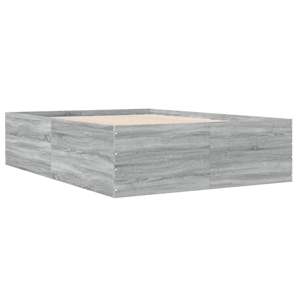 Bed Frame without Mattress Grey Sonoma 120x190 cm Small Double