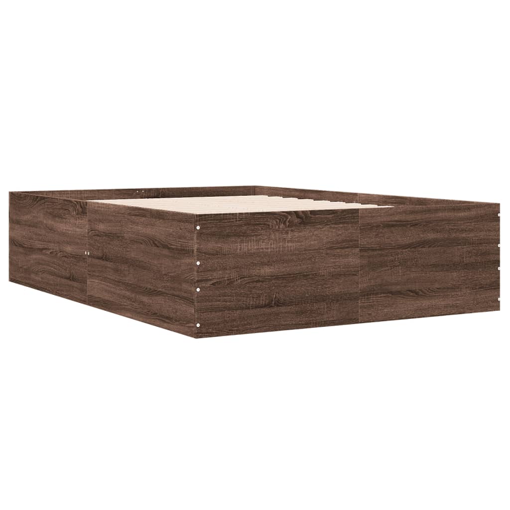 Bed Frame without Mattress Brown Oak 120x190 cm Small Double