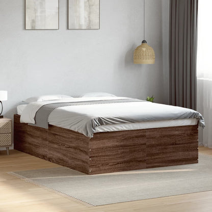 Bed Frame without Mattress Brown Oak 120x190 cm Small Double