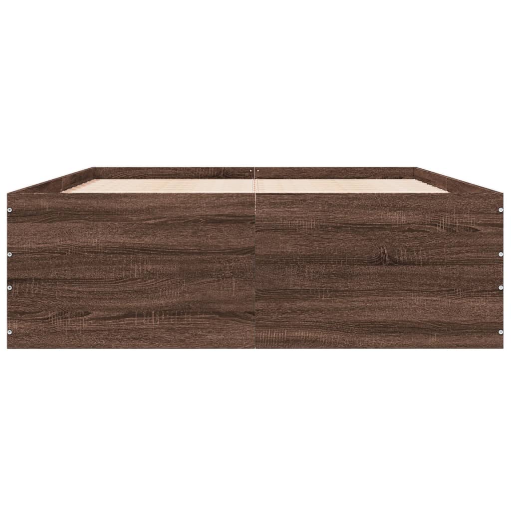 Bed Frame without Mattress Brown Oak 120x190 cm Small Double