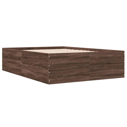 Bed Frame without Mattress Brown Oak 120x190 cm Small Double