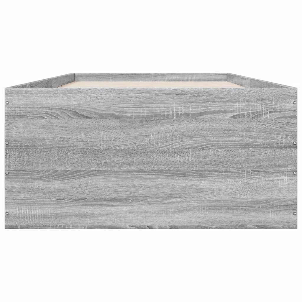Bed Frame without Mattress Grey Sonoma 100x200 cm