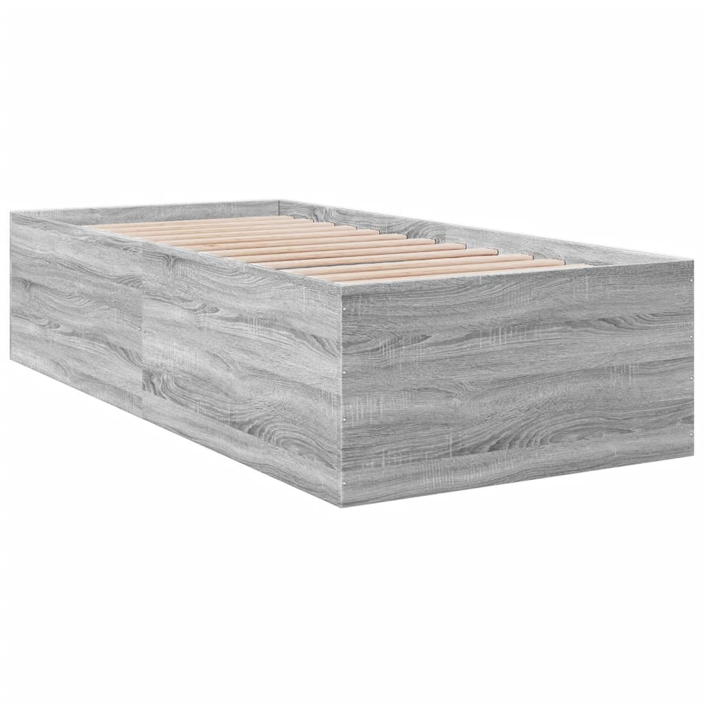 Bed Frame without Mattress Grey Sonoma 100x200 cm