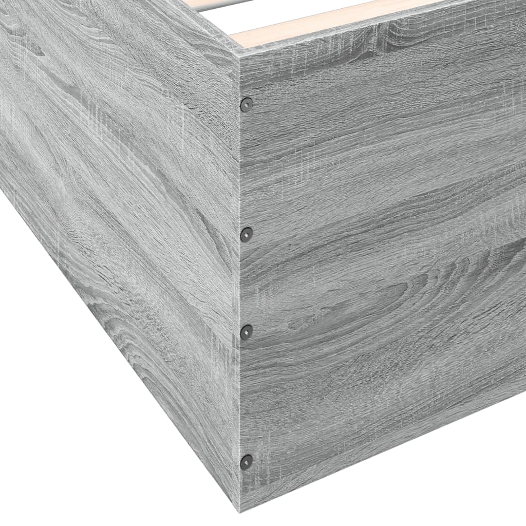Bed Frame without Mattress Grey Sonoma 100x200 cm