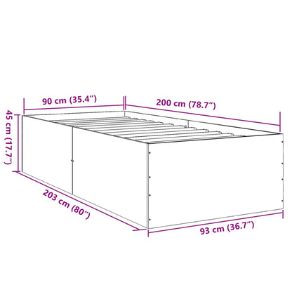 Bed Frame without Mattress White 90x200 cm