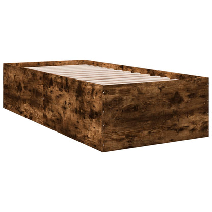 Bed Frame without Mattress Smoked Oak 90x190 cm Single
