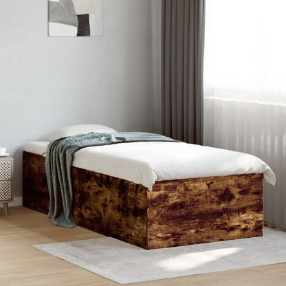 Bed Frame without Mattress Smoked Oak 90x190 cm Single
