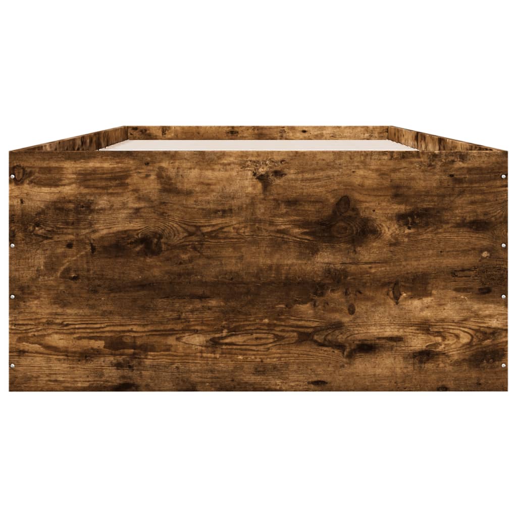 Bed Frame without Mattress Smoked Oak 90x190 cm Single